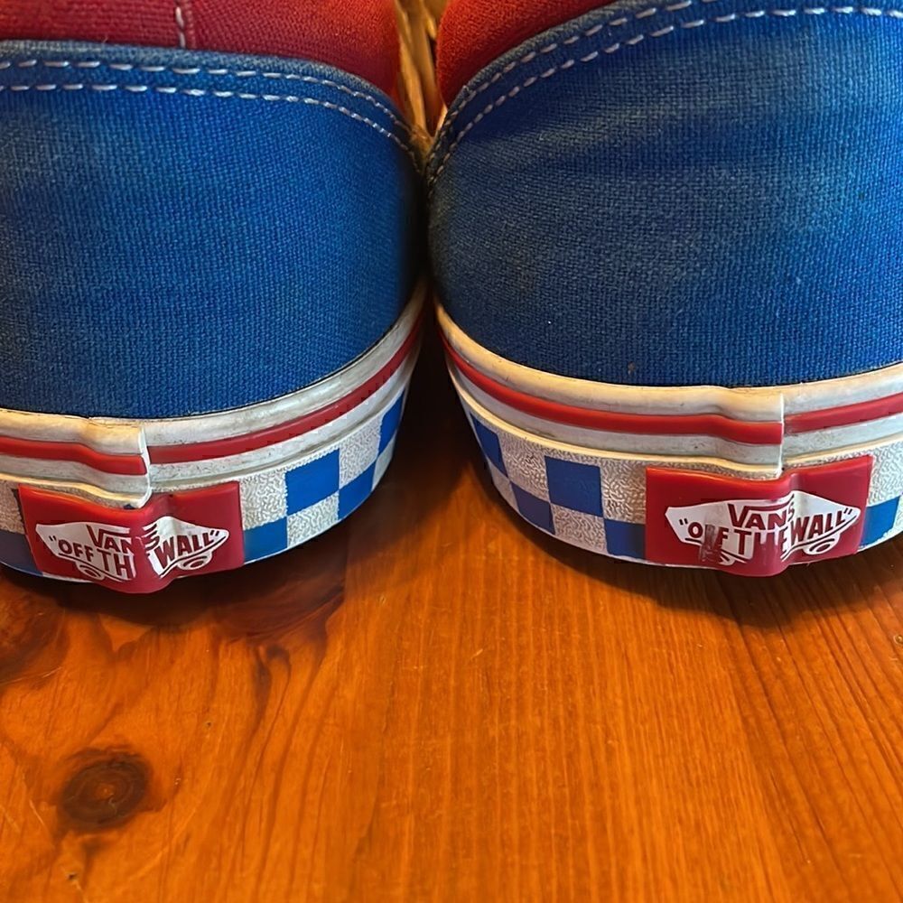 Red/White/Blue checkered Vans - Picture 3 of 5